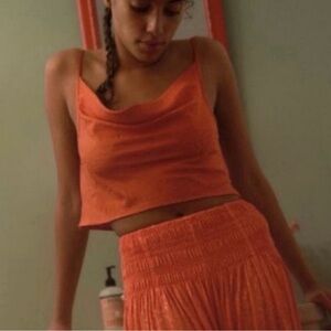 Urban Outfitters out from under orange cowl neck crop top